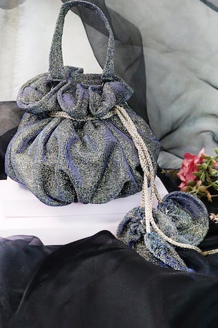 Soho Boho Studio By Aarti Thakur Metallic Textured Potli 