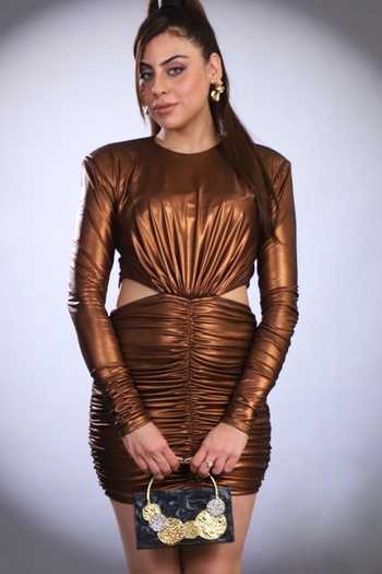 Adwita Bags & Jewels Charis Carved Clutch Bag 
