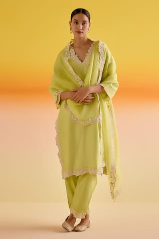 Amisha Kothari Ananya Dori Work Kurta Pant Set 