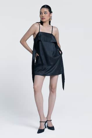 Pocketful Of Cherrie Midnight Sheen Spaghetti Strap Dress 