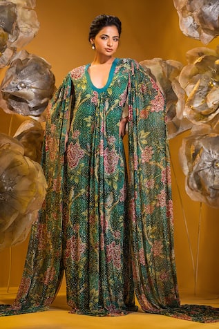 SONIA BADERIA Garden Print Gown 