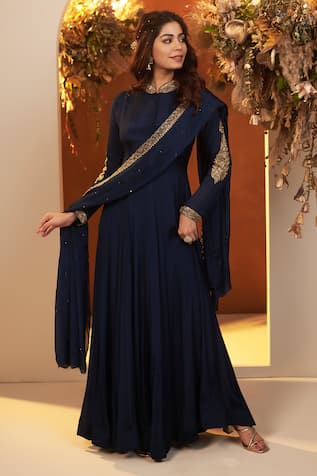 BAIDEHI Placement Embroidered Anarkali With Dupatta 