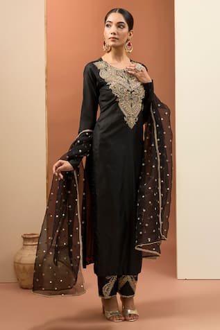 Neha Khullar Zardozi Embroidered Kurta Pant Set 
