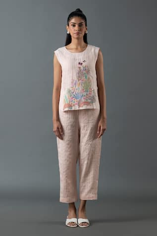 Oja Threadwork Embroidered Top & Pant Set 