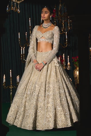 Roqa Mahreen Sequin Embroidered Bridal Lehenga Set 