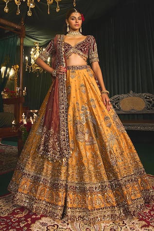 Roqa Nafidah Zardozi Embroidered Bridal Lehenga Set 