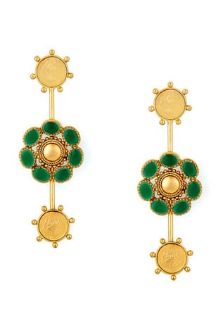 Floral Carved Dangler Earrings 