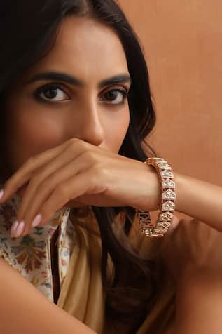 Swabhimann Clover Polki Vine Embellished Kada 