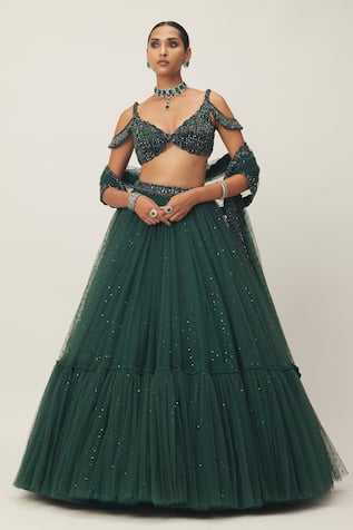 Vvani by Vani Vats Sequin Scattered Embroidered Lehenga Set 