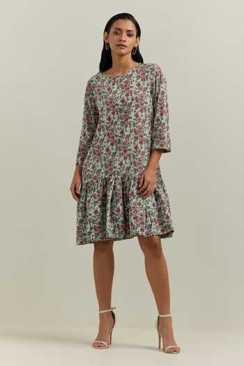 Shikha Malik Enchanting View Floral Print Dress 