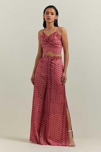 Shikha Malik Medley Block Print Bralette With Trouser 