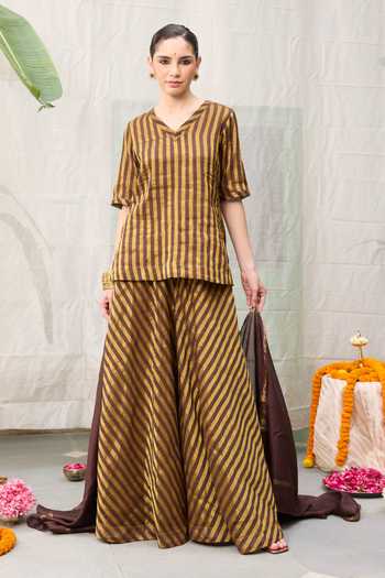 RAAS LIFE Amala Bar Striped Woven Flared Pant 