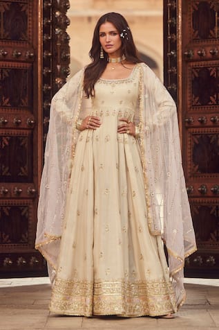 LASHKARAA Starla Bloom Embroidered Anarkali With Dupatta 