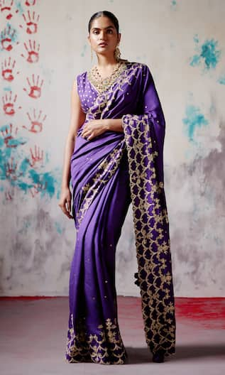 Deep Thee Embroidered Border Saree With Blouse 