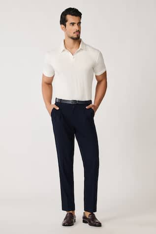 S&N by Shantnu Nikhil Polo Neck Plain T-Shirt 