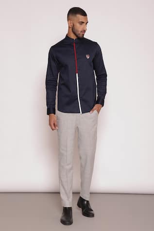 Crest Color Blocked Placket Shirt 
