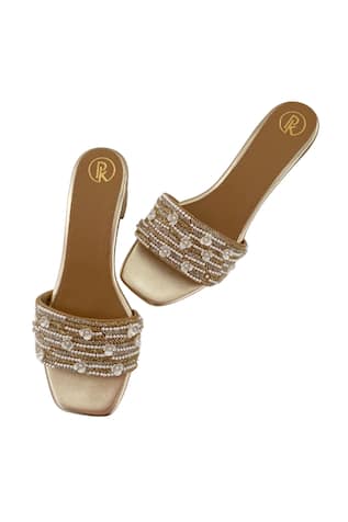 Blooming Hand Embroidered Strap Heels 