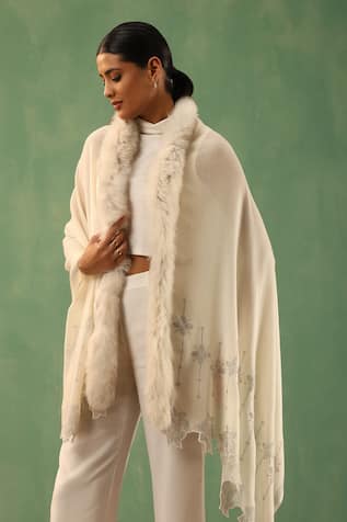 Marina Fur Embellished Stole 