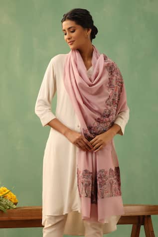 Jinay Jungle Border Woven Stole 