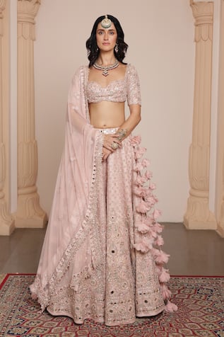 Arpita Mehta Mirrorwork Embroidered Bridal Lehenga Set 