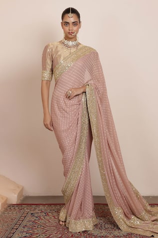 Arpita Mehta Bandhani Pattern Saree With Blouse 