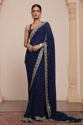 Arpita Mehta Tonal Sequin Embellished Saree With Blouse 