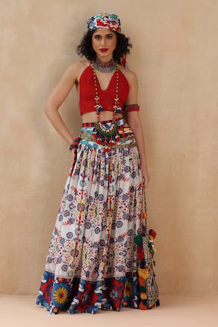 Payal Jain Yasira Floral Print Skirt 