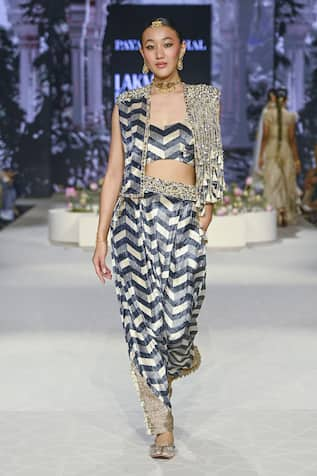 Payal Singhal Fida Ladder Print Waistcoat Pant Set 