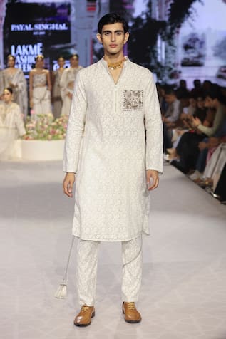 PS Men by Payal Singhal Floral Woven Embellished Kurta With Pant 