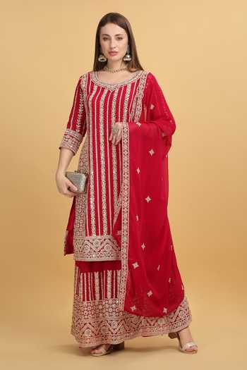 Aham-Vayam Firdaus Thread Embroidered Kurta Set 