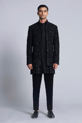 Sarab Khanijou Flora & Fauna Embroidered Bundi Set 