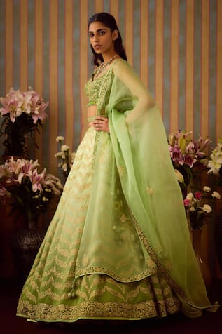 Shyam Narayan Prasad Zari Embroidered Lehenga Set 