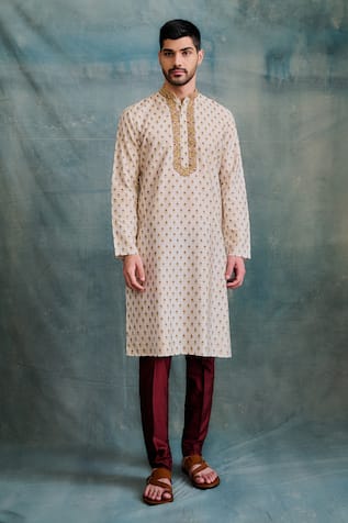 Butti Block Print Kurta With Churidar 