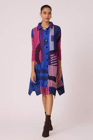 Scarlet Sage Rory Abstract Print Shirt Dress 