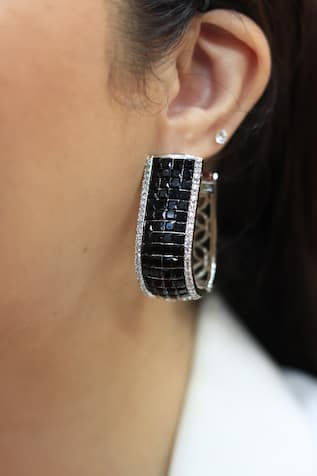 Zirconia Embellished Hoops 