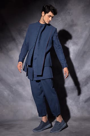 Studio Error Plain Layered Asymmetric Waistcoat 