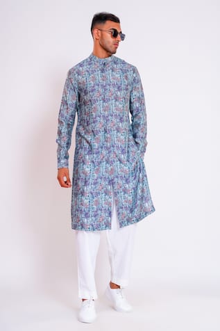 Abstract Print Straight Kurta 
