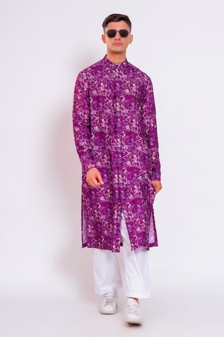 Studio Error Chalk Texture Print Kurta 