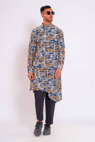 Studio Error Abstract Checks Print Kurta 