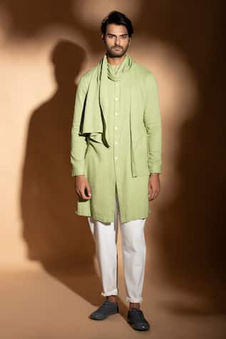 studio error Cross Over Flap Layered Hand Embroidered Kurta 