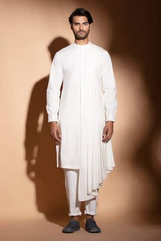 studio error Hand Embroidered Asymmetric Pleated kurta 