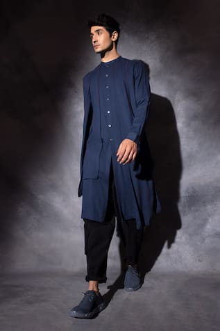 studio error Contrasting Hand Embroidered Layered Kurta 