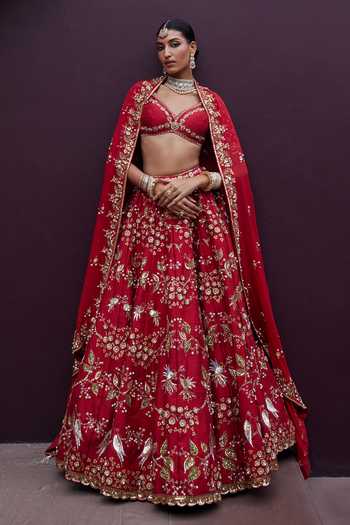 Prevasu Lovebirds Embroidered Bridal Lehenga Set 