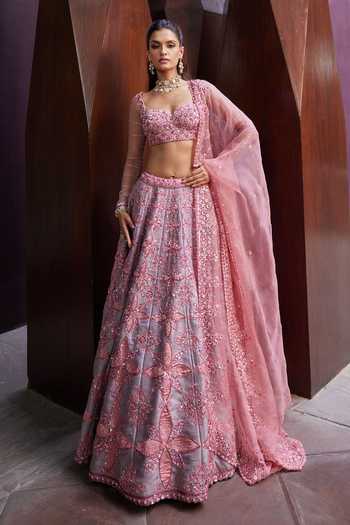 Prevasu Madni Floral Embroidered Lehenga Set 