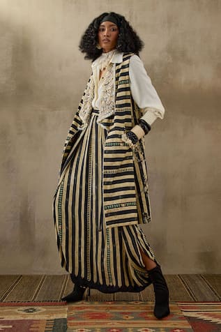 Aseem Kapoor Hina Structured Stripe Print Jacket 