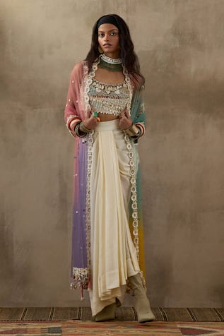 ASEEM KAPOOR Veni Ombre Embroidered Jacket Skirt Set 