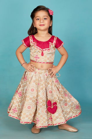 Maaikid Banarasi Silk Embroidered Lehenga With Blouse 