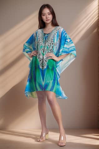 Khwaab by Sanjana Lakhani Digital Printed Kaftan 