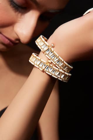Kundan Polki Embellished Bangle - Set of 2 