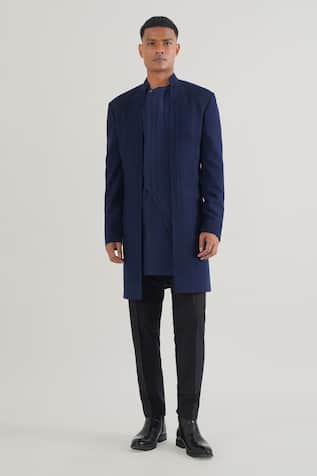 Pintuck Detailed Front Open Sherwani 